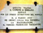 Bibbiano targa dedicata cantante Ferruccio Tagliavini