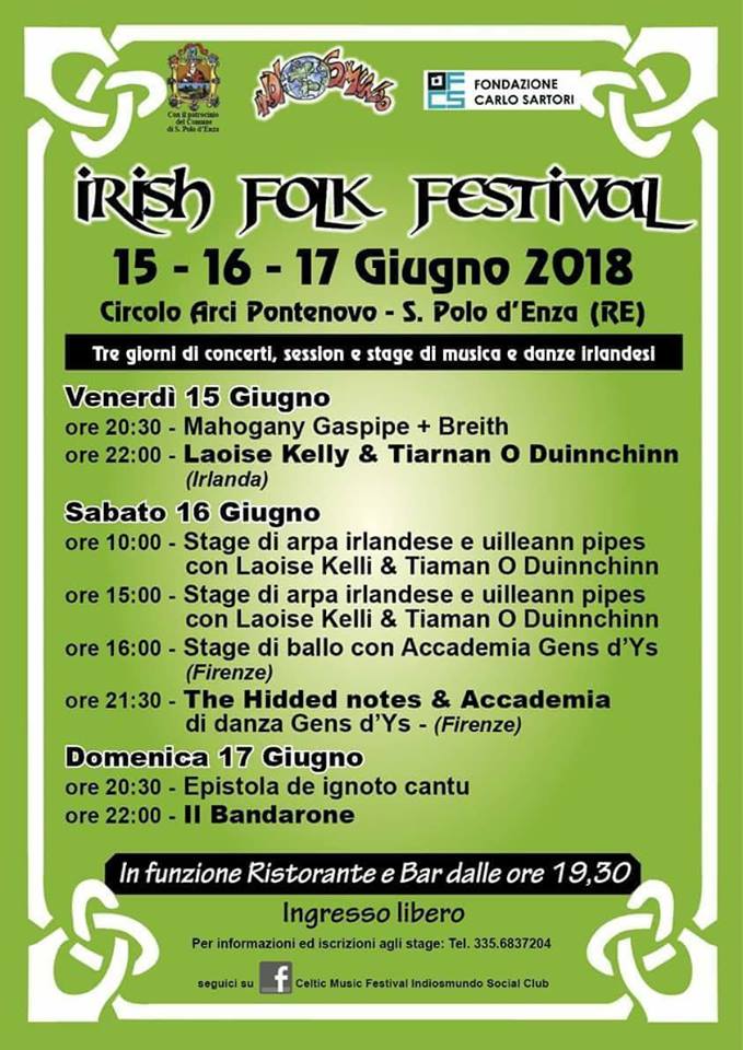 Irish folk Festival Arci Pontenovo San Polo 2018