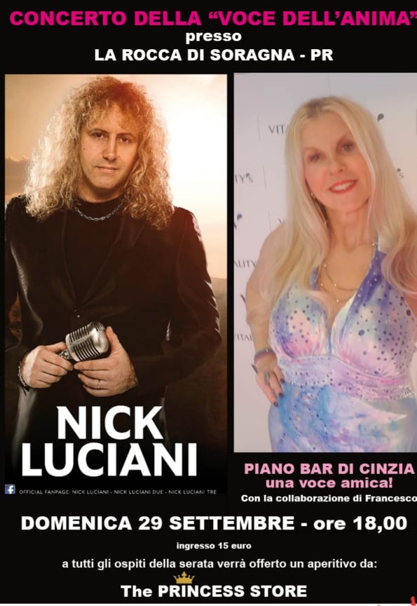 Nick Luciani a Rocca di Soragna in concerto 2019