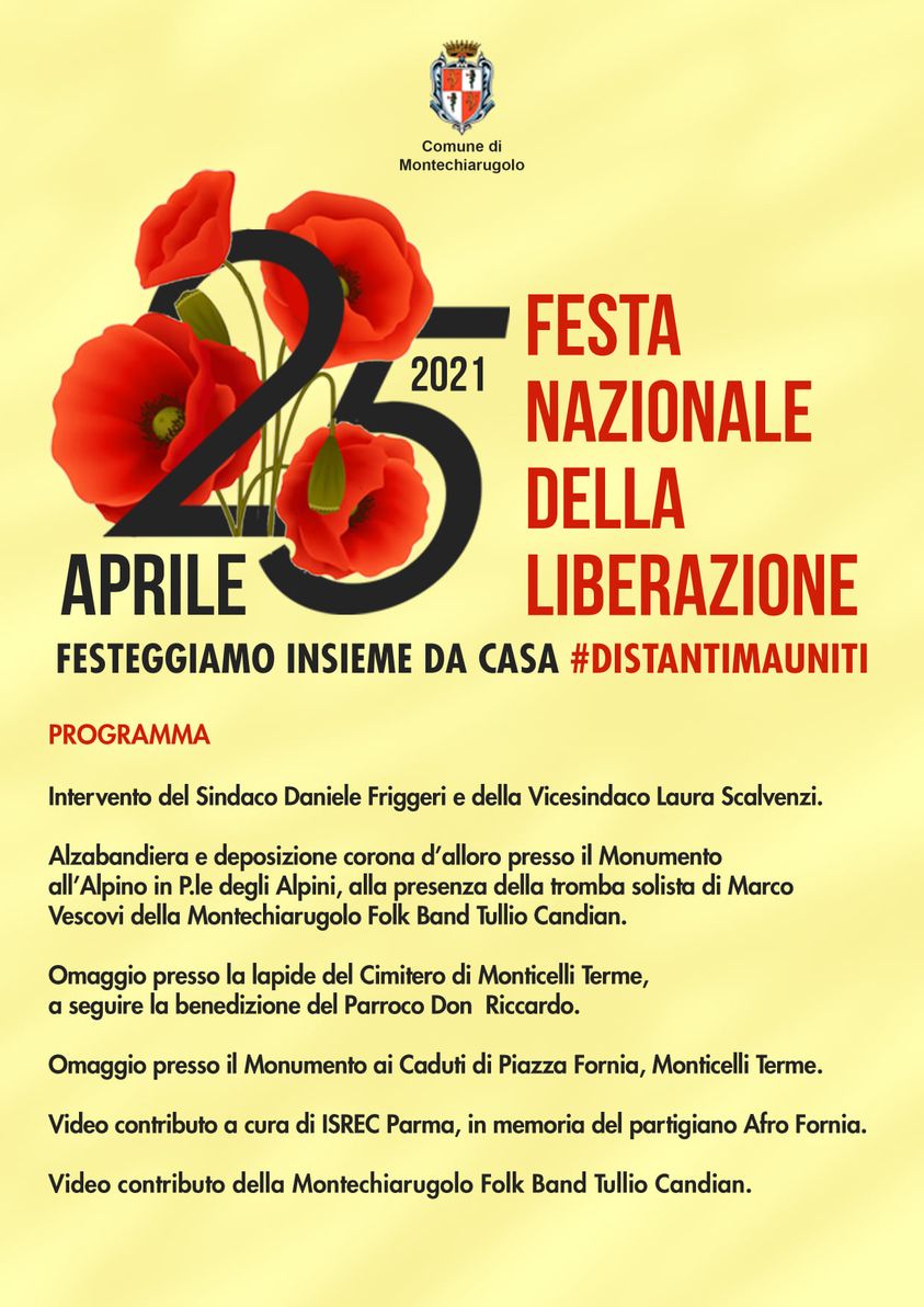 25 aprile 2021 Festa Nazionale della Liberazione Montechiarugolo 