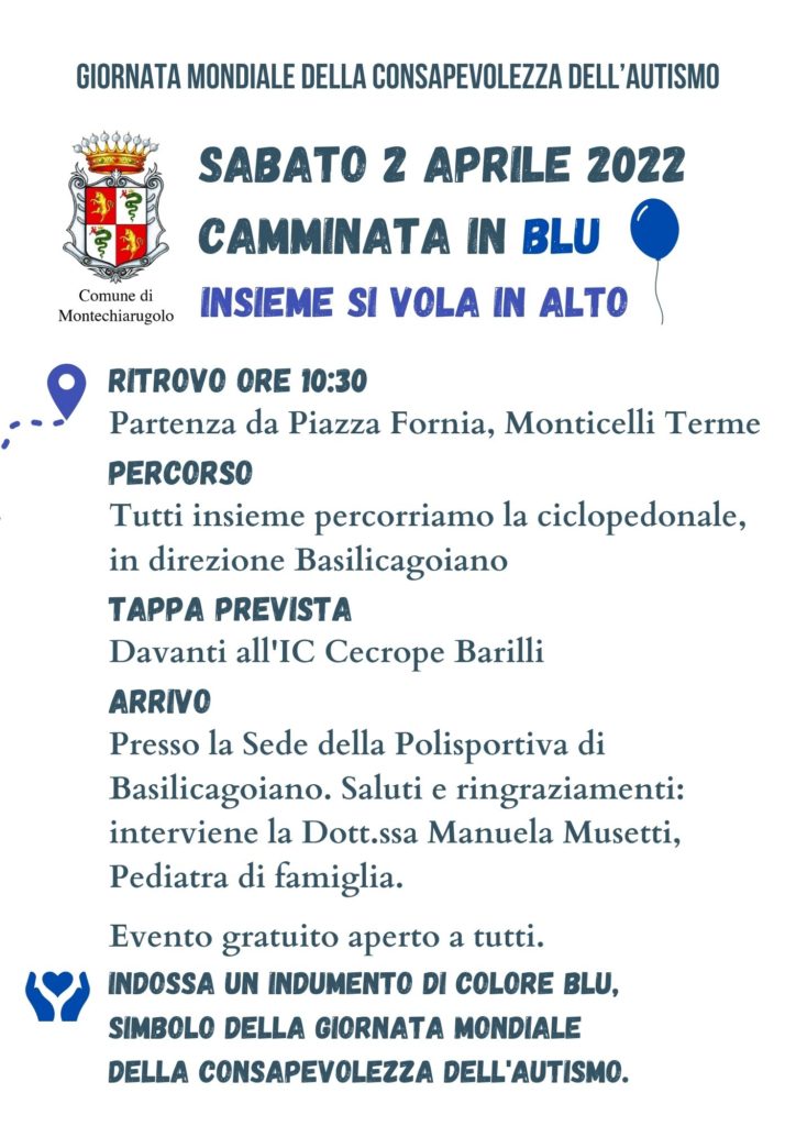 Monticelli Terme camminata Blu  Giornata mondiale  Consapevolezza e Autismo 2022